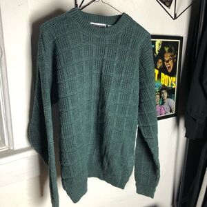 Vintage Studio Men's Textured green Crewneck Sweater